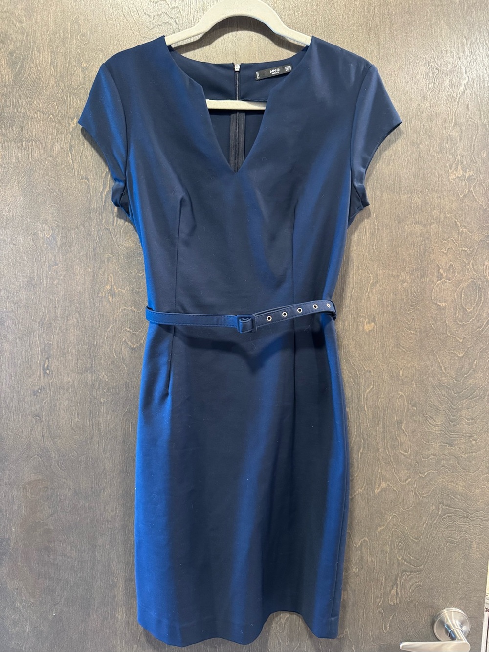 Mango Classic Navy Work Dress with Belt